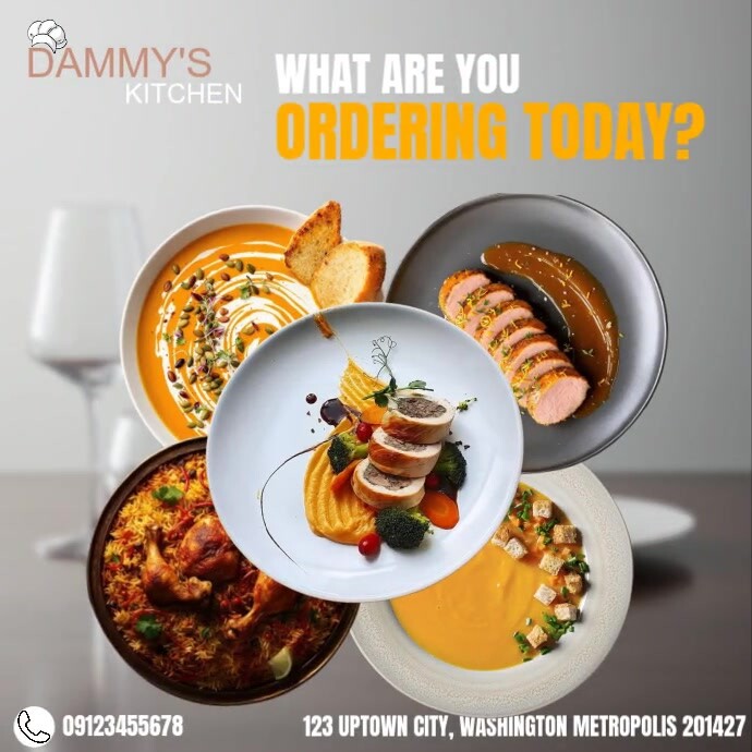 Grey Typographic What Are You Ordering Today? Instagram Post template