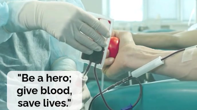 Grey Typographic World Blood Donor Day  Digital Display (16:9) template