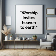 Grey Worship Quote Square Template