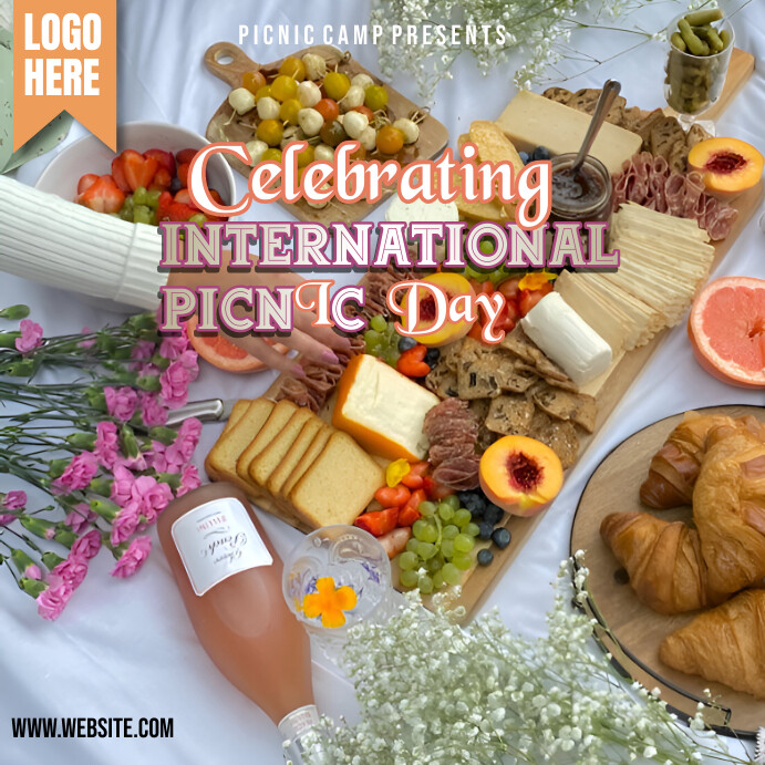 Grey Typography International Picnic Day Inst Instagram Post template
