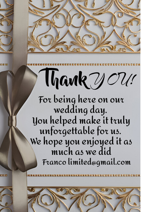 Copy of Grey Typography Thank You Card Poster | PosterMyWall