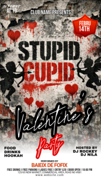 Grey Valentine's Day Party Facebook Story template