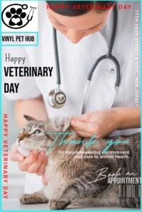 Grey Grey  Veterinary Day  Poster Poster Template