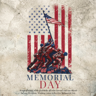 Grey Vintage Memorial Day Instagram Post template