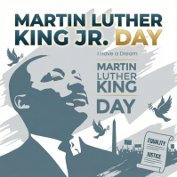 Grey Vintage Mlk Day Instagram Post template