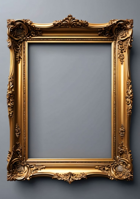 Grey Vintage Ornate Frame Template | PosterMyWall