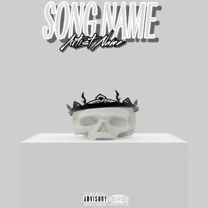 Grey Vintage Skull Album Cover Album Cover Template | PosterMyWall
