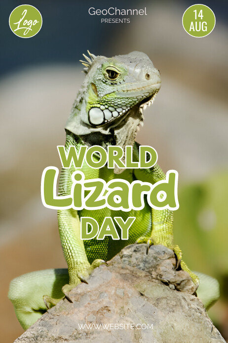 Grey Vintage World Lizard Day Poster Template | PosterMyWall