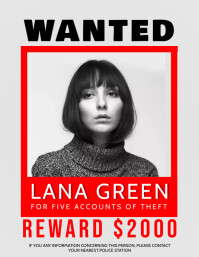 Grey Wanted Person Flyer template