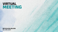 Grey Watercolor Modern Zoom Virtual Background Tampilan Digital (16:9) template