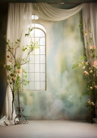 Grey  Wedding Backdrop A5 template