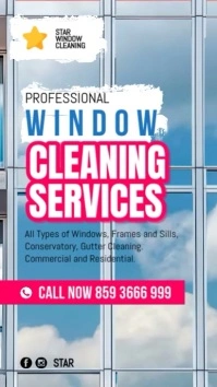 Grey Window Cleaning Services Digital Display (9:16) template