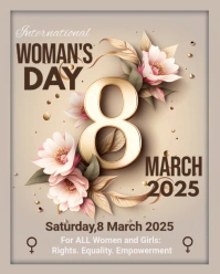 Grey Women's Day Card Instagram Portrait template