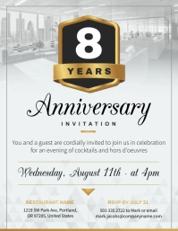 Grey Work Anniversary Invitation Flyer template