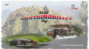 Grå Grey World Sustainability Day Digital Display (16:9) Tampilan Digital Template