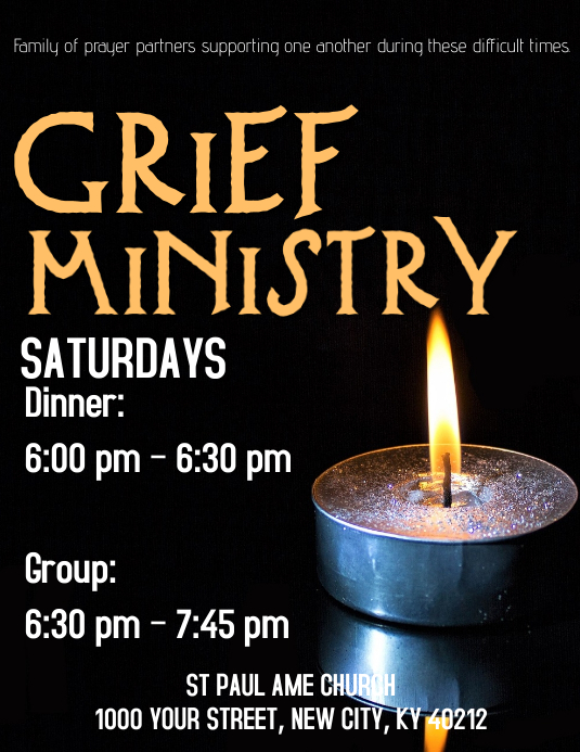 Grief Ministry death funeral memorial bereavement Template PosterMyWall