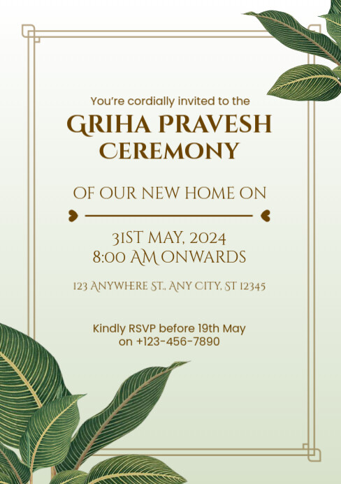 GRIHA PRAVESH CEREMONY INVITATION Template | PosterMyWall