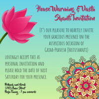 Griha Pravesh Housewarming Invitation Instagram Post template