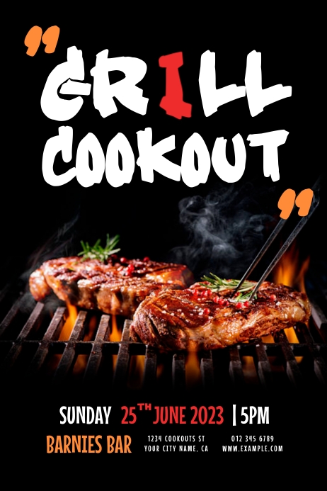 Poster Live Cook Grill Cookout Poster Template | PosterMyWall