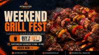 Black Grill Fest Promotion 数字显示屏 Template