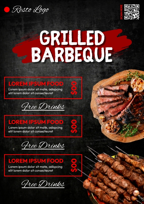 Sample Grilled Menu Grill House Menu Template | PosterMyWall