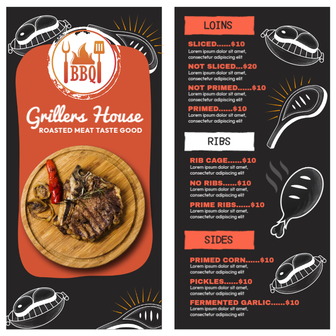 Grill House Menu Template PosterMyWall