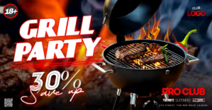 Grill Night Party Video Imagen Compartida en Facebook template