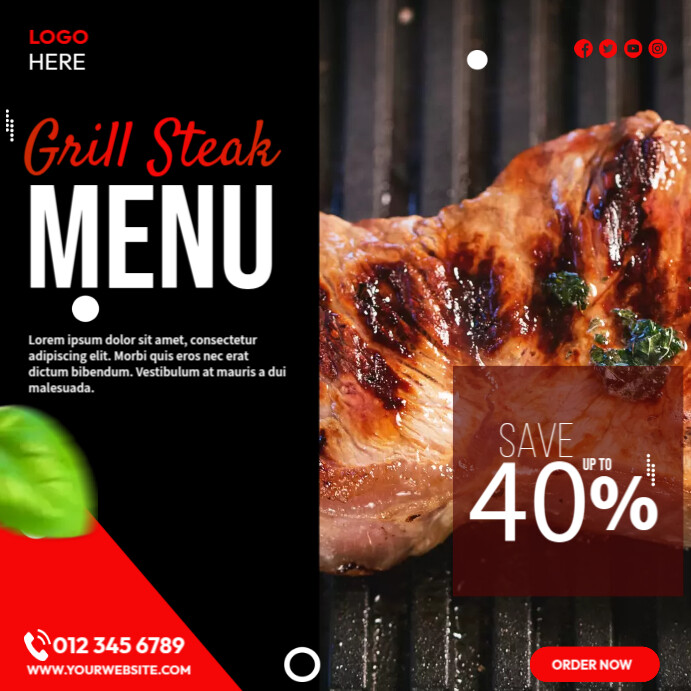 Grill Steak Menu Template PosterMyWall grill-steak-menu-template-postermywall