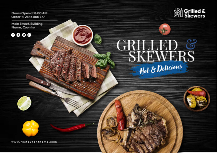 Barbecue Menu Design Graphics Grilled Barbecue Menu Template | PosterMyWall