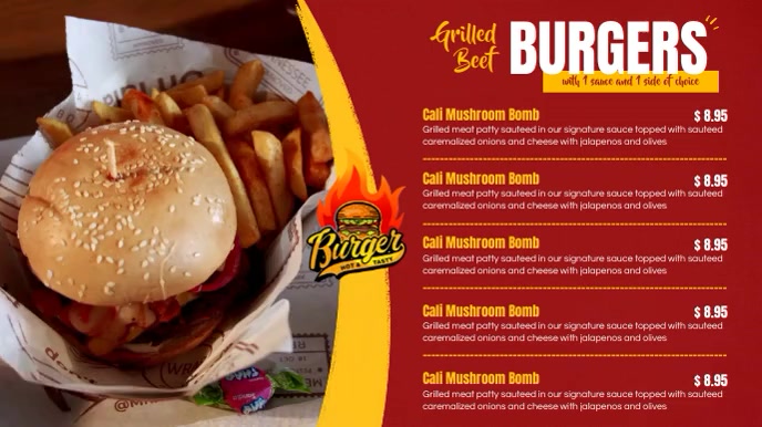 Copy of Grilled Beef Burgers Fast Food Restaurant (1) | PosterMyWall