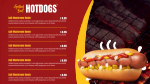 红色 Hotdog Menu Digital Display Template