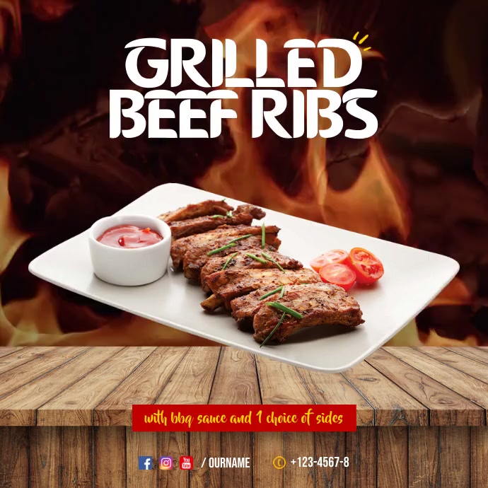 Poster Ribs Copy of Grilled Beef Ribs | PosterMyWall