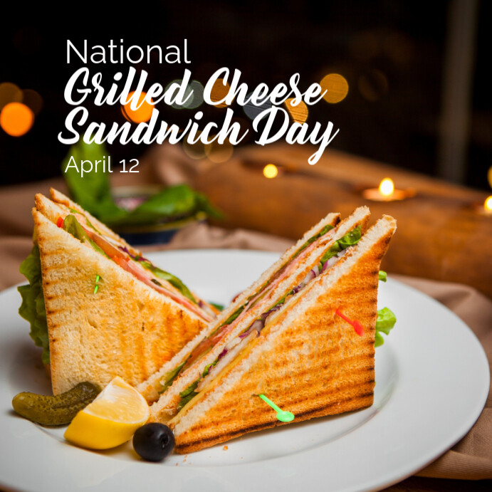 Grilled cheese sandwich Instagram Plasing template