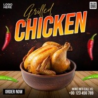 grilled chicken ads Instagram-Beitrag template