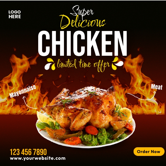 Grilled Chicken Menu Instagram Post template