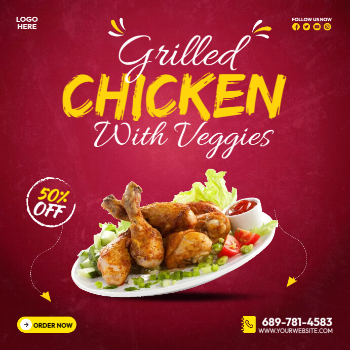 Sample Grilled Menu Grilled Chicken Menu Template | PosterMyWall
