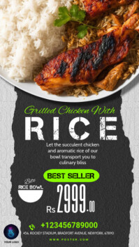 Grilled Chicken With Rice Instagram Story template