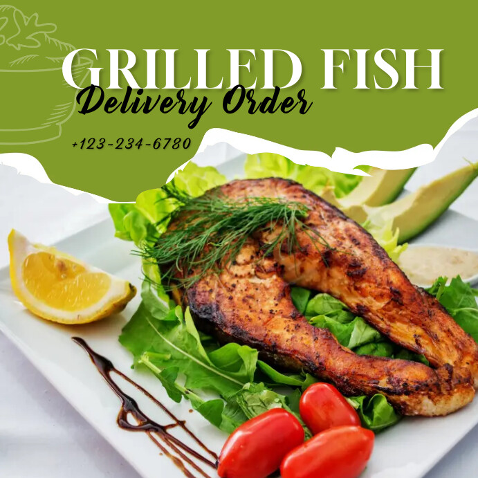 Grilled Fish Delivery Order Menu Template | PosterMyWall
