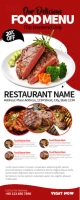 Grilled House Menu Banner Cartel enrollable de 2 × 5 pulg. template