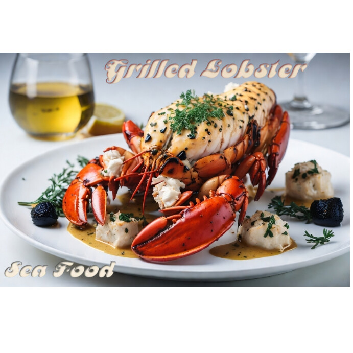 Grilled Lobster With Wine Sauce Template | PosterMyWall