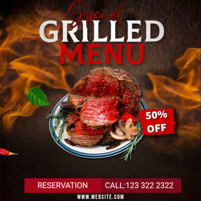 Sample Grilled Menu Grilled Menu Design Template | PosterMyWall