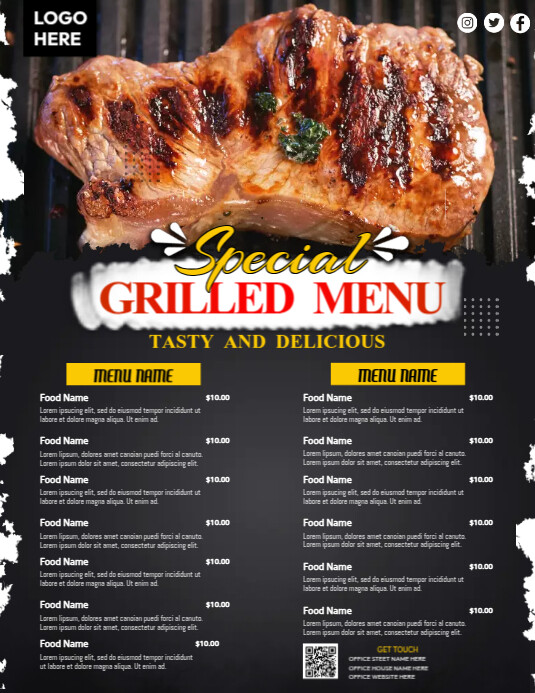 Grilled Menu.pdf Grilled Menu Design Template | PosterMyWall
