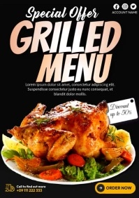 Grilled Menu Video Ads A4 template
