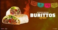 Grilled Mexican Burritos on fire Facebook Ad template