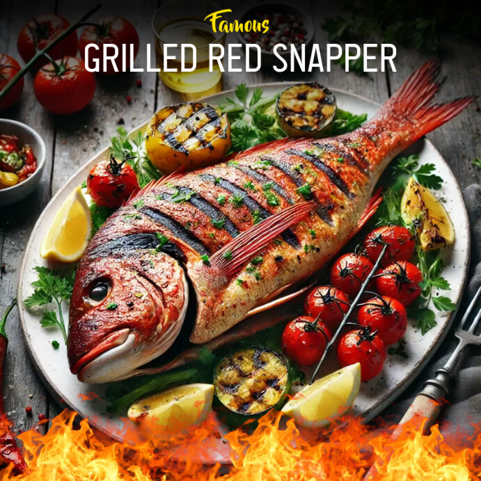 Grilled Red Snapper Instagram Post template
