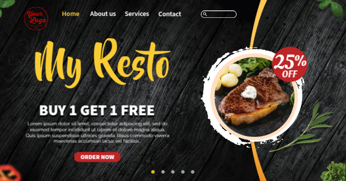 Grilled Resto Menu Flyers Image partagée Facebook template