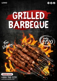 Grilled Skewers A4 template