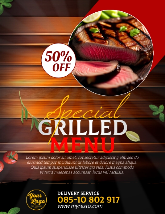 Sample Grilled Menu Grilled Steak Menu Template | PosterMyWall