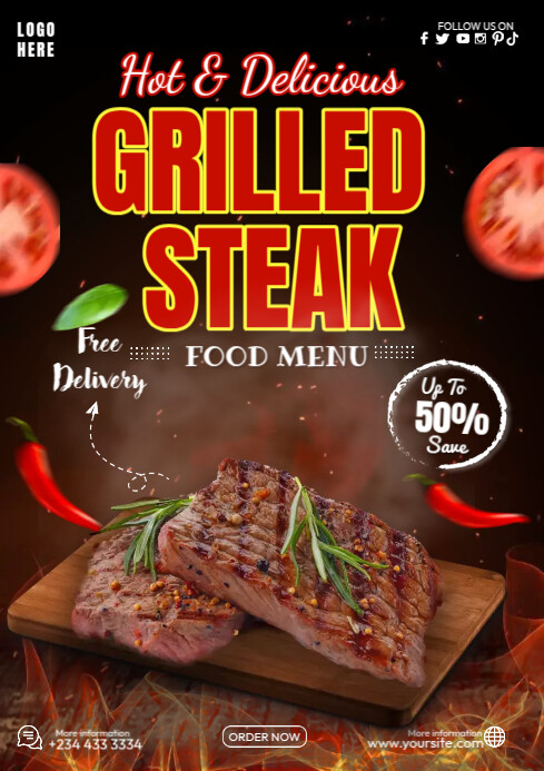 Sample Grilled Menu Grilled Steak Menu Template | PosterMyWall