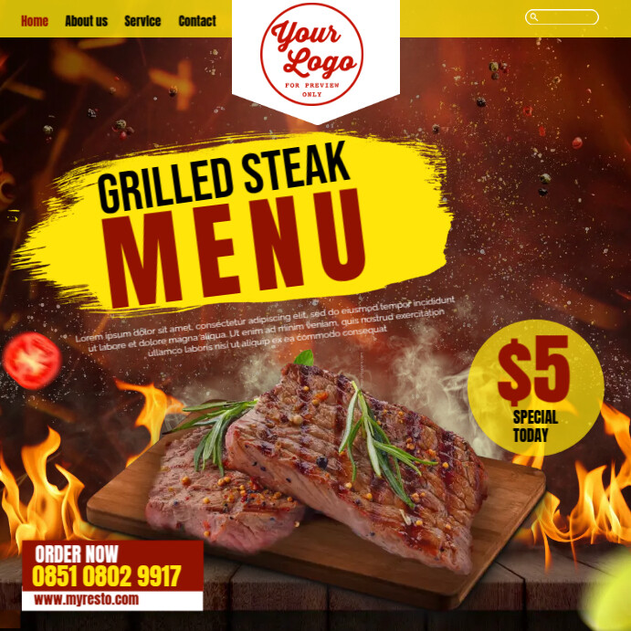 Copy of Grilled Steak Menu PosterMyWall